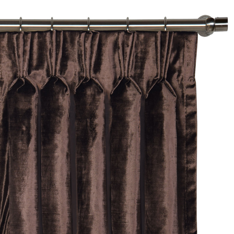 Winchester Silky Velvet Room Darkening Single Curtain Panel, 40" W x 108" L, Chestnut