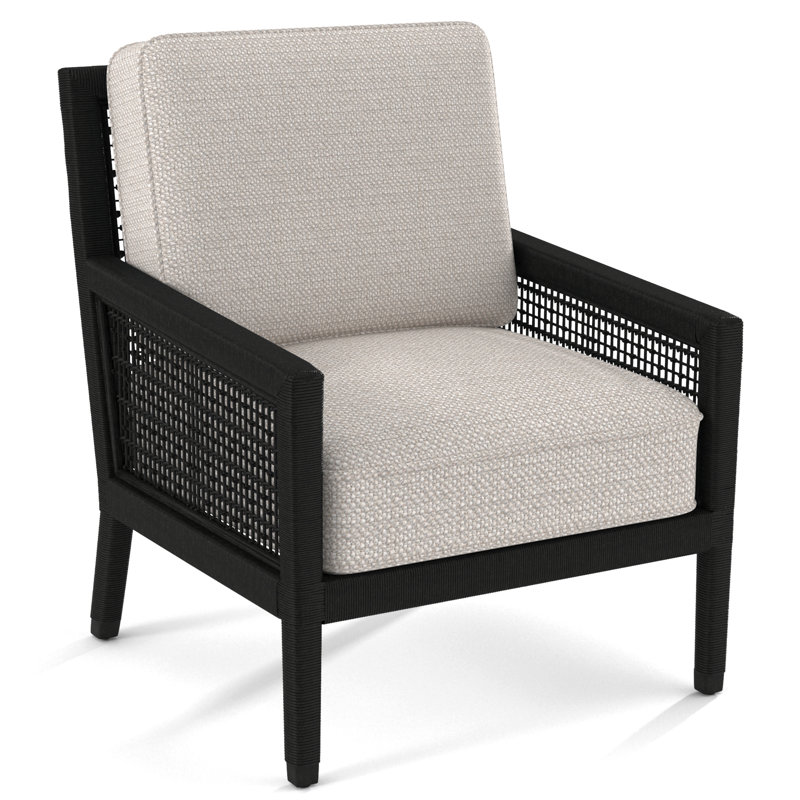 Harper 28" Wide Armchair, White Textured Performance; 0865-91, Antique Black