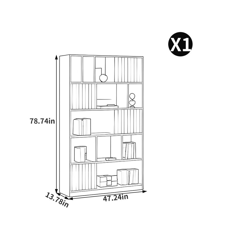 Petrimir, Gris, (5 tablettes) H 78,74 po x l 47,24 po x P 13,78 po