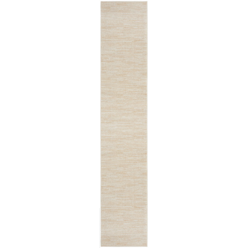 Mullican Sandy Solid Ivory/Beige Easy Care Indoor/Outdoor Area Rug, Runner 2'2" x 14'