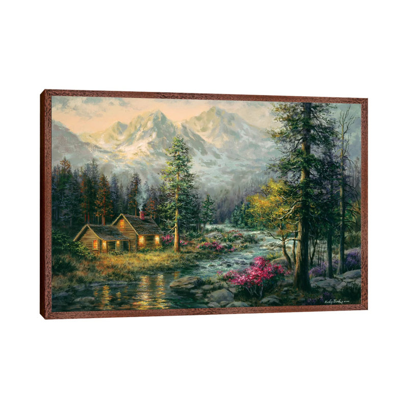 Camper's Cabin 1 Piece Painting on Canvas, 66.04 cm H x 45.72 cm W, Brown Framed