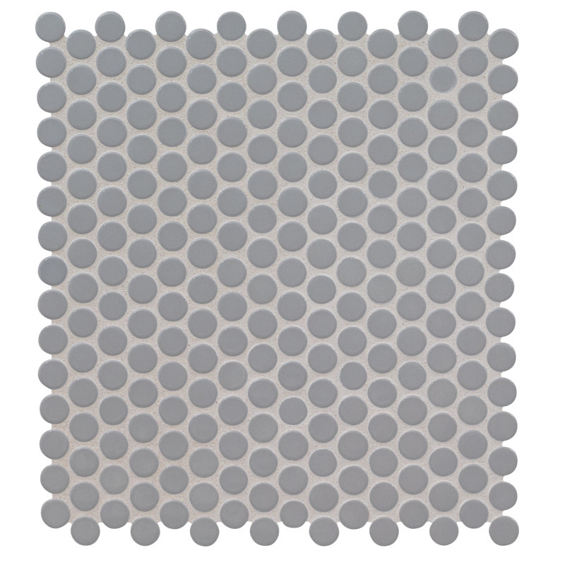 Carreau de mosaïque de plancher et de mur en porcelaine brillante 12 po x 12 po Stone Penny