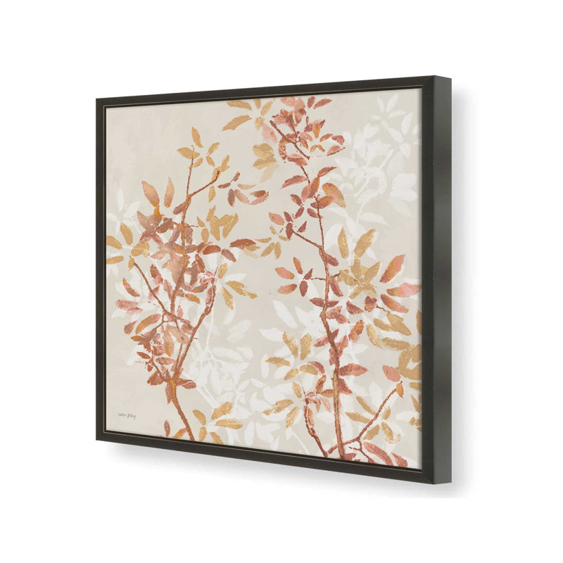 «Rust Leaf Silhouettes» par Amber Sterling, reproduction d'art, L 30 po x H 30 po, Noir, Impression encadrée