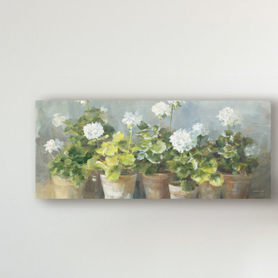 «White Geraniums v2» par Danhui Nai, reproduction sur toile