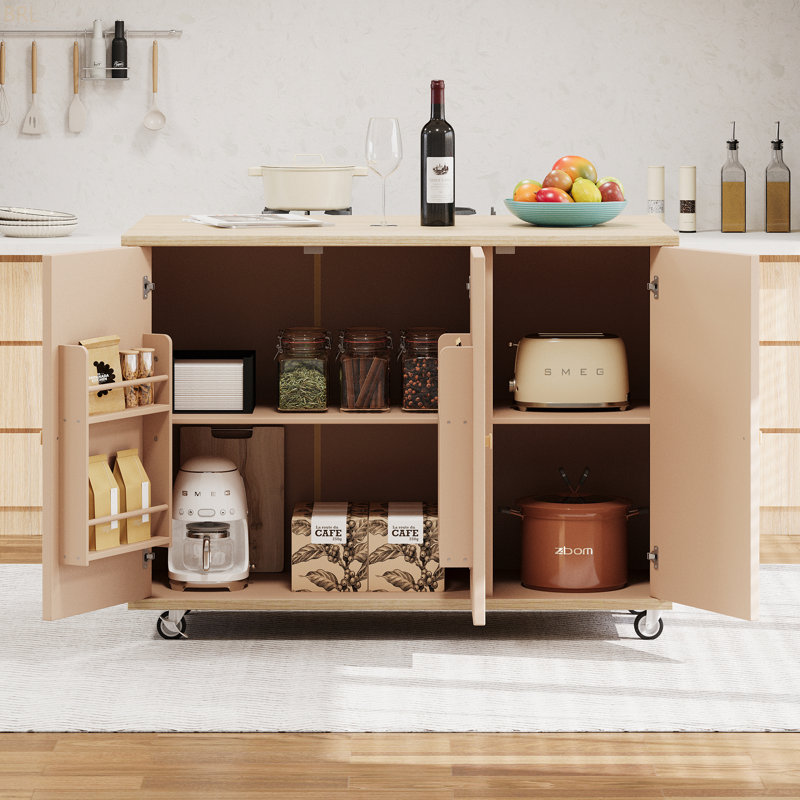 Îlot de cuisine l 51,2 po, Bois naturel