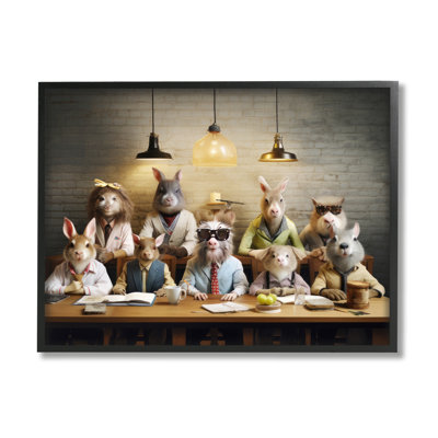 Ba-936 - Animaux sauvages encadrés à la table, impression sur bois