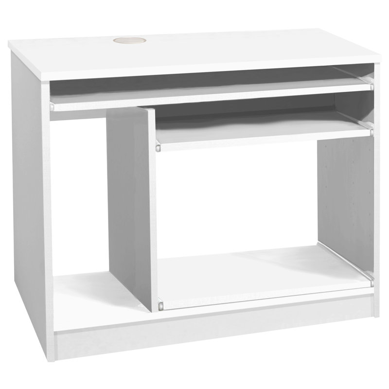 Solid Wood Computer Desk, White