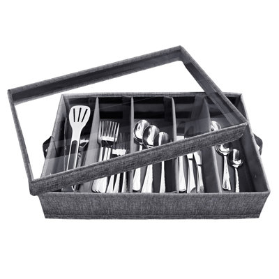 Caufield Fabric Flatware & Kitchen Utensils Drawer Organizer