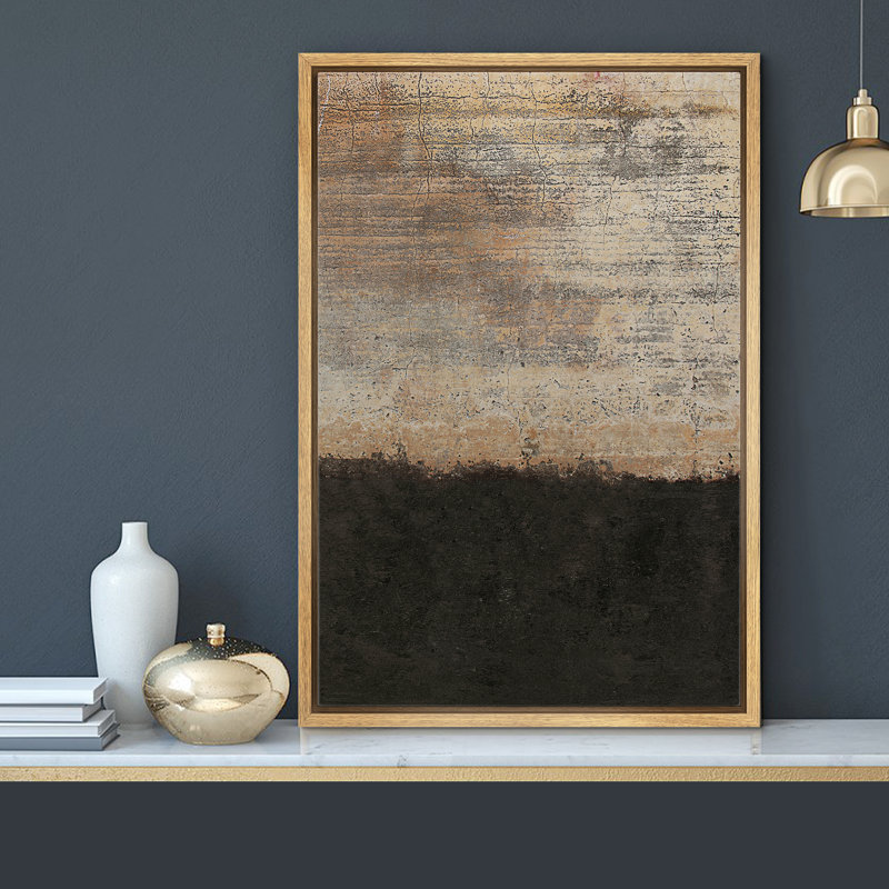 «Grunge Abstract Paint Stroke Effect», blocs de rouille brun foncé, illustration abstraite, photos rustiques, impression sur toile encadrée
