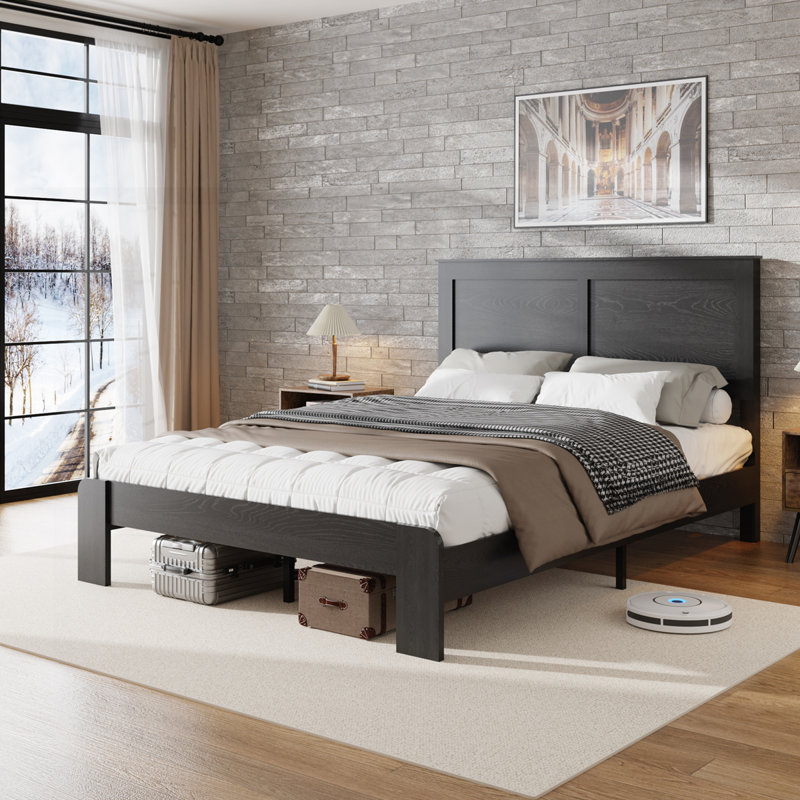 Base de lit plateforme en bois, Grand lit