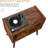 Mid-Century Modern Record Player Stand With Vinyl Storage, Turntable Display Table For Living Room, Bedroom, Or Office, Holds Up To 100 Albums, Rustic Wood Design