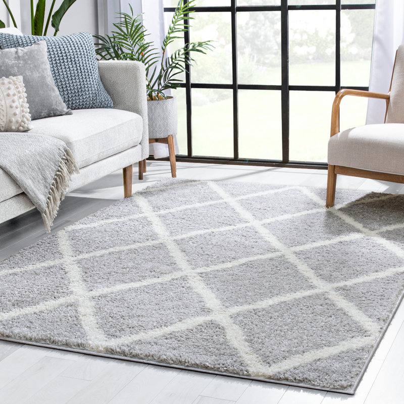 Geometric Indoor Rug, Round 3'11"