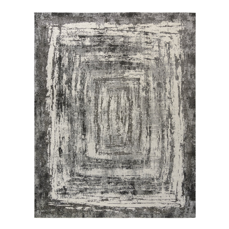 Collection de tapis touffetés crème / argent Barcelona / Vionette Barcelona, Rectangle 6 pi 6 po x 9 pi