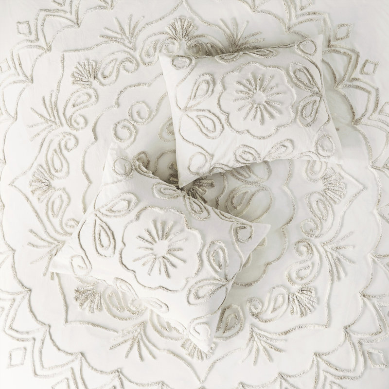 Cotton Chenille Coverlet - /taupe King/ King 3 Piece Bedding, King Coverlet + 2 Shams
