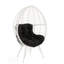 Chaise longue de patio en tissu galvanisé noir et osier blanc, assise extérieure confortable et élégante avec structure en métal durable