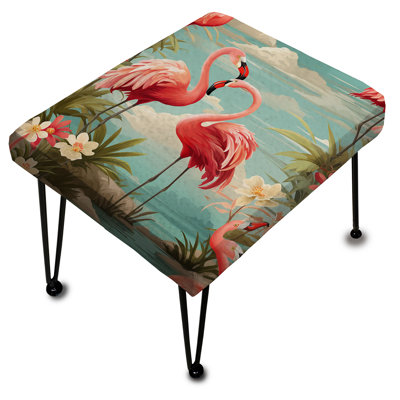 Coastal Flamingo Fusion Coastal Motif - Repose-pieds rectangulaire Tropical