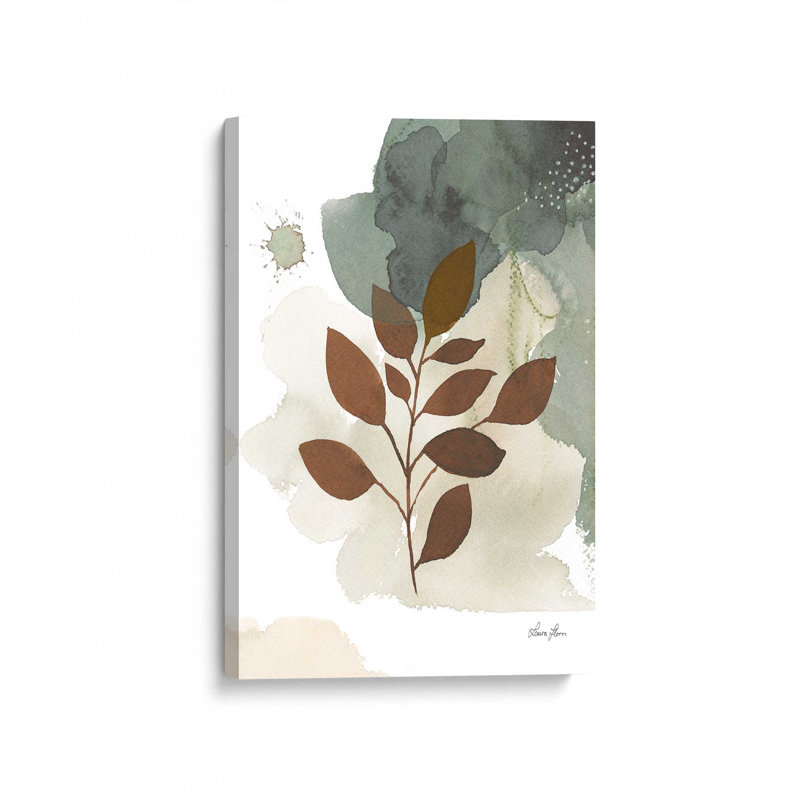 Feuilles harmoniques I sur toile tendue, H 12 po x l 8 po