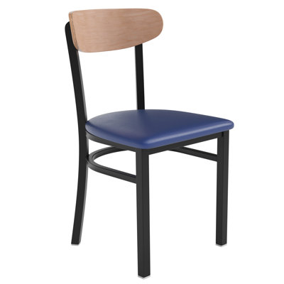 Everlei Commercial Grade Dining Chairs with 500 LB. Capacity Steel Frame Solid Wood Seat by George Oliver