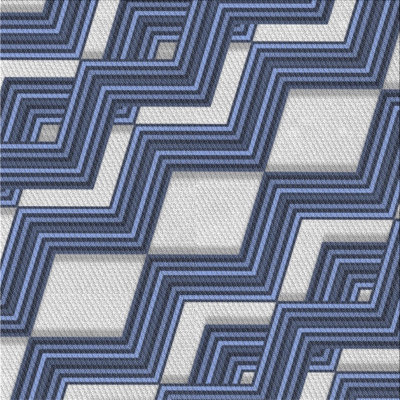 Tapis bleu à motif géométrique Klar