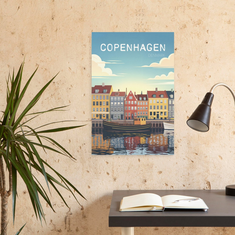 Copenhagen Canal Reflections 1 Piece Wrapped Canvas Wall Art, 60.96 cm H x 40.64 cm W