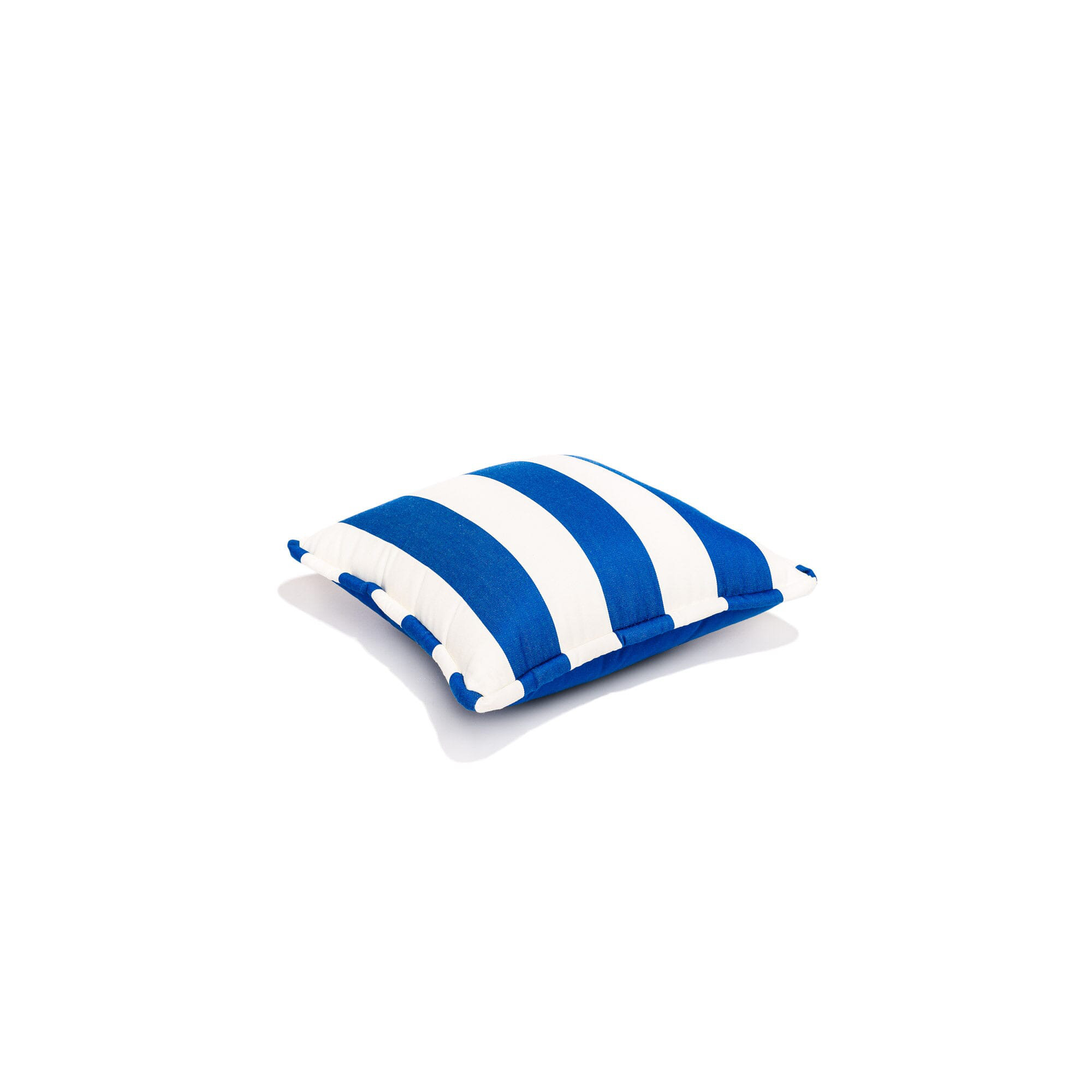 Devi Outdoor Pillow Cover & Insert, Blue Striped, 18" H x 18" W