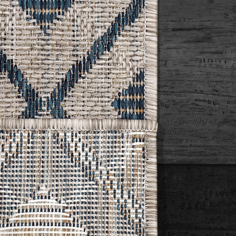 Tapis intérieur / extérieur gris en polypropylène Josslynne, Rectangle 7 pi 10 po x 10 pi