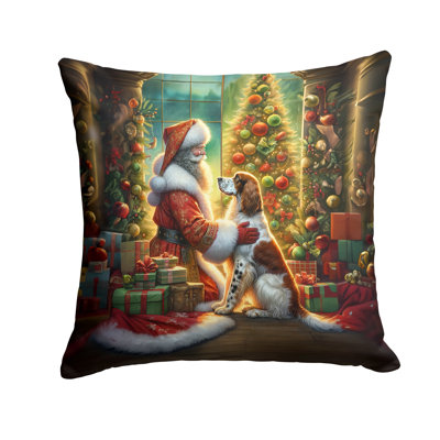 Coussin English Setter and Santa Claus