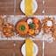 Chemin de table d'automne, décoration de table campagnarde à feuilles de citrouilles pour la cuisine, dîner à l'intérieur ou à l'extérieur (citrouilles orange) GT124-60-102145046