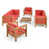 Teak Frame / Red Cushion selected