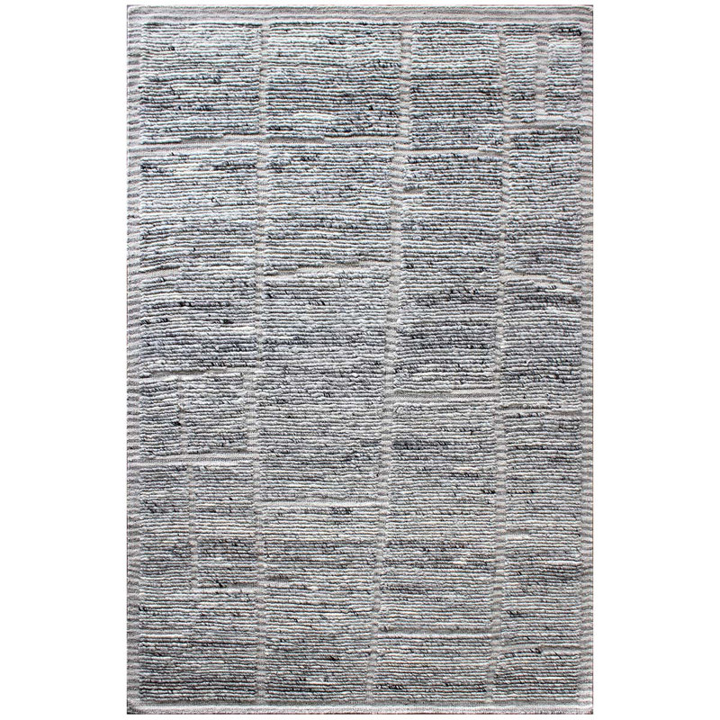 Tapis gris clair / gris foncé de haute qualité noué à la main, Rectangle 12 pi x 15 pi