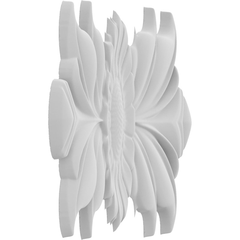 Rosettes appliquées, H 9 po x l 6,75 po x P 0,63 po