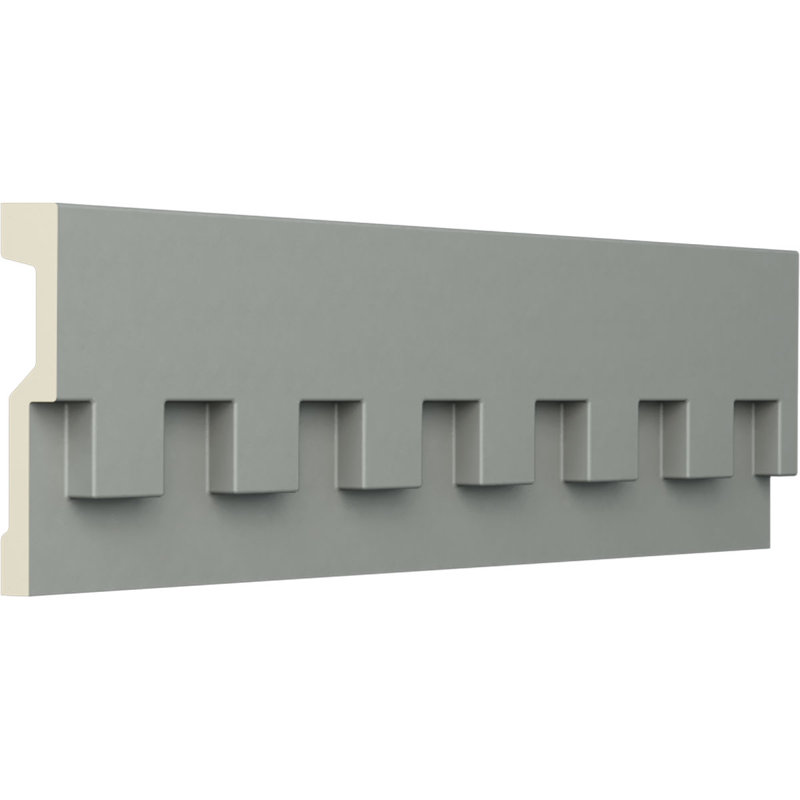 Gray Primed Polyurethane Geometric Panel Moulding Sample