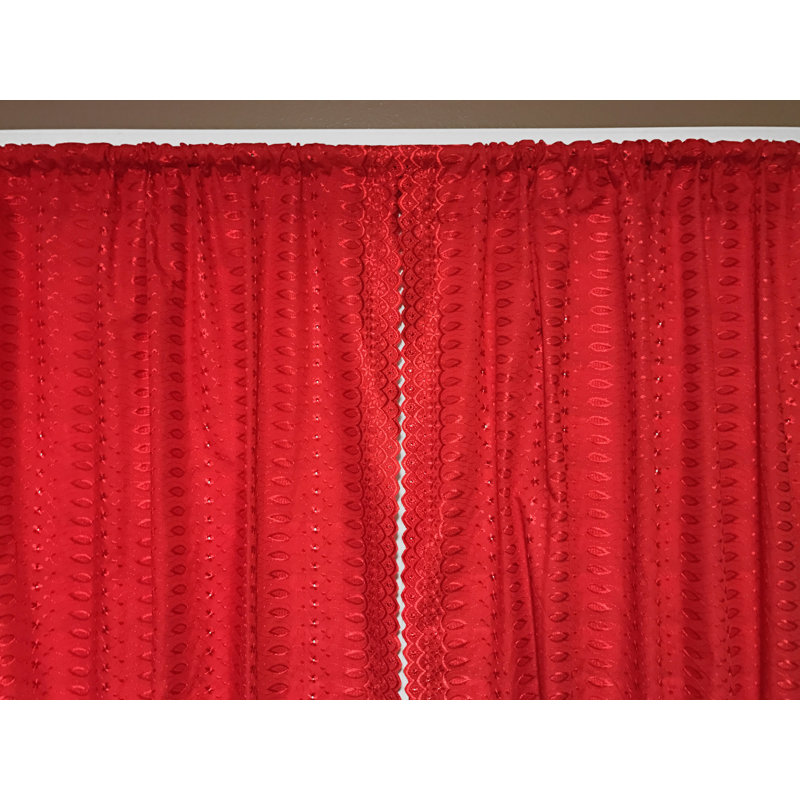 Hollander Cotton Blend Room Darkening Curtain Pair, Red, 42" W x 108" L