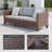 6-Piece PE Rattan Wicker Patio Furniture Set with Swivel Rocking Chairs, Ottomans & Removable Waterproof Cushions, All-Weather Conversation Set for Deck Backyard Garden-800324158-800324156