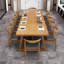 Table longue en bois massif brun simple et moderne de 110,24 po-1017800724
