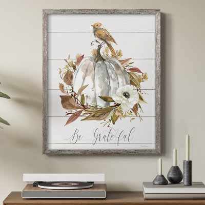 Be Be Grateful Bird, reproduction encadrée - bois massif