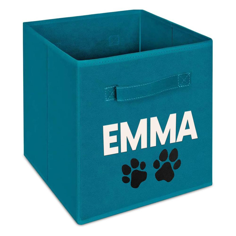 Panier personnalisé personnalisé pour animal de compagnie, Bleu sarcelle, Oui