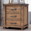 Table de chevet rustique en bois massif récupéré à trois tiroirs Rustic