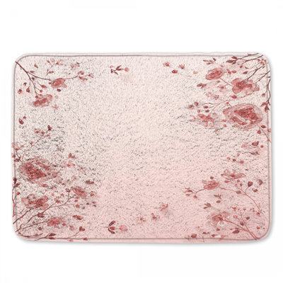 Tapis de bain aquarelle rose