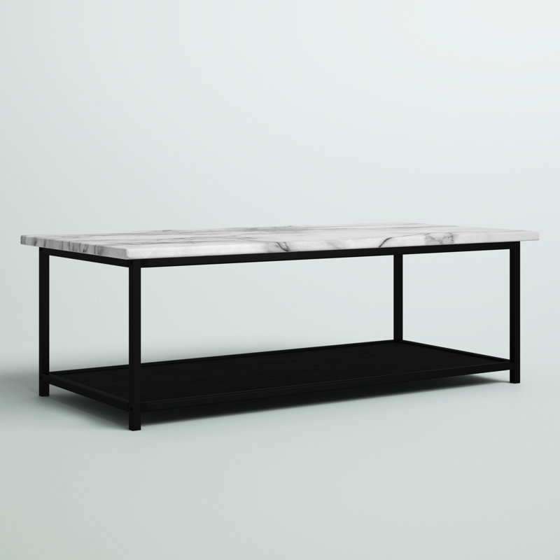 Thielen Single Coffee Table, White, Marble