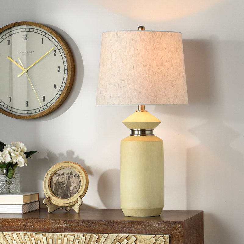 Jean Table Lamp - Light Oatmeal Shade, Pettye Ivory & Silver
