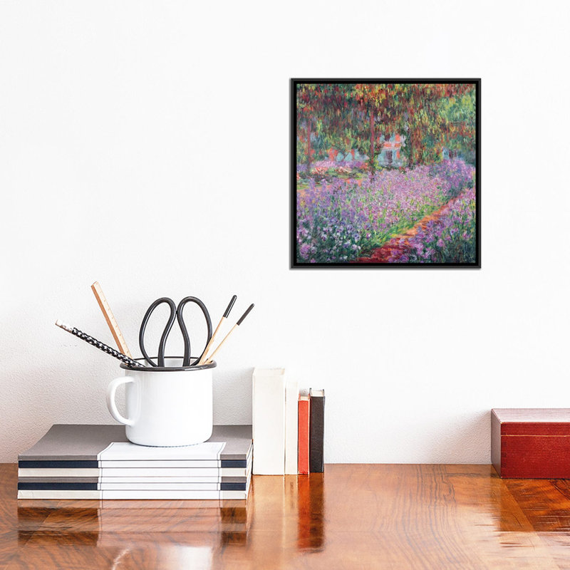 "Le jardin de l’artiste à Giverny" par Claude Monet 1900, reproduction d’art, H 12 po x l 12 po x P 1,5 po, Pas de tapis