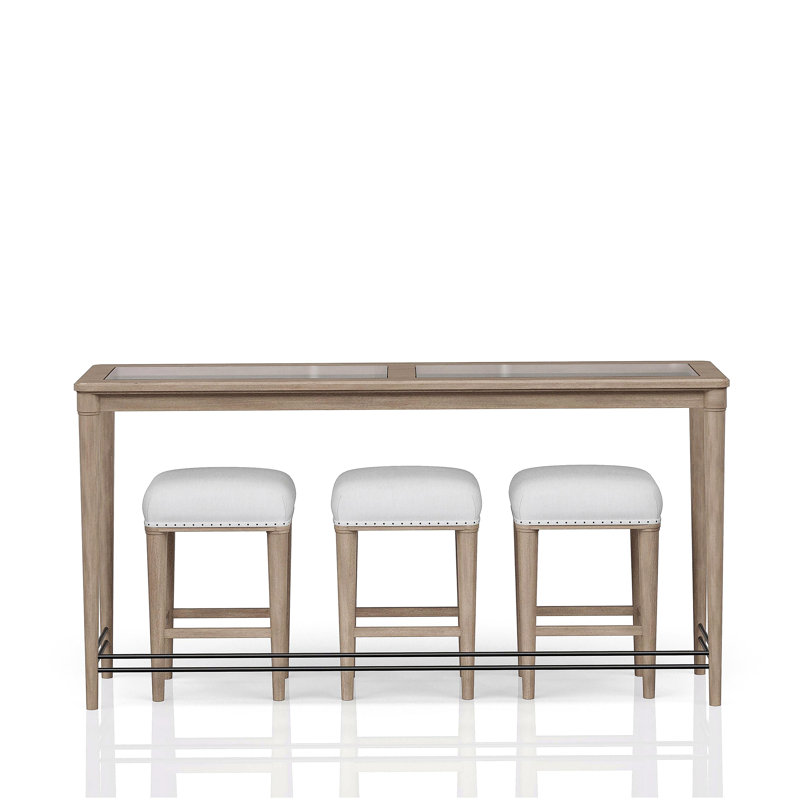 Matte Glass Display Table with 3 Stools