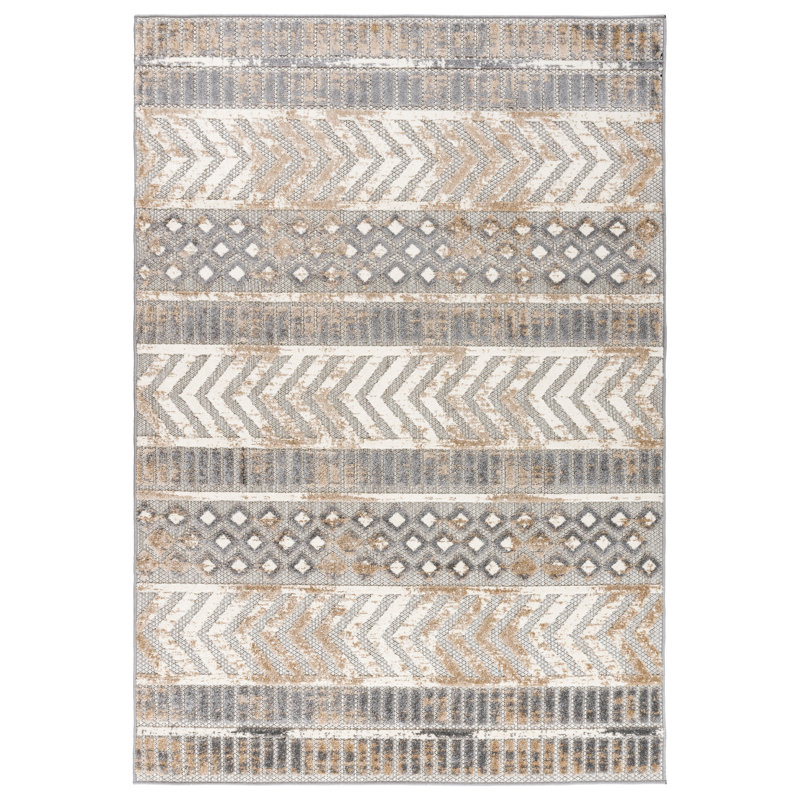Alphee Geometric Indoor / Outdoor Rug, Rectangle 7'10" x 10'