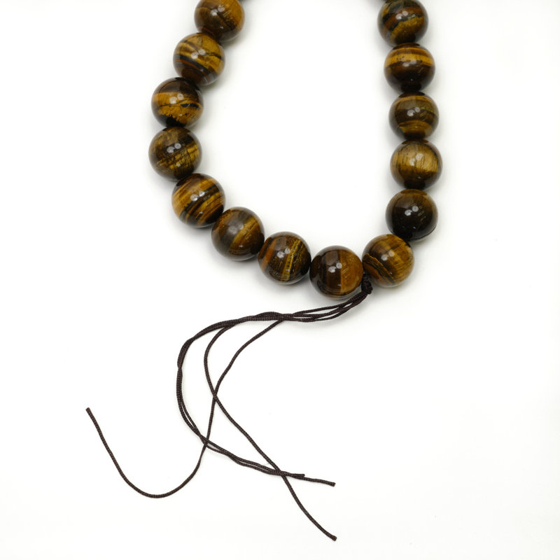 Lily's Living 20"L Round Brown Stone Tiger Eye Beads, Jewelry Making, Home Accent Décor