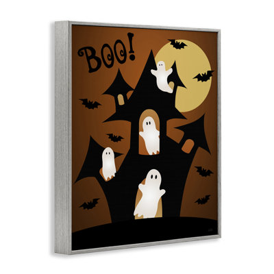Ghostly Haunted House Framed Giclee, design by Natalie Carpentieri