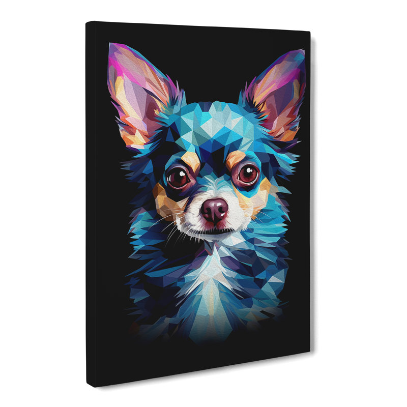 Chihuahua Geometric Art - Wrapped Canvas, 60cm H x 40cm W x 3cm D