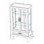 Vitrine lumineuse en verre avec tablettes réglables, deux portes et un tiroir pour une décoration polyvalente et un rangement efficace-324516259