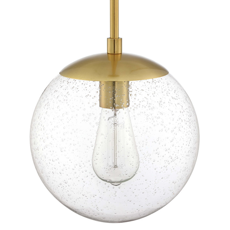 Luminaire suspendu sphère 1 lumière Vazken, Or satiné