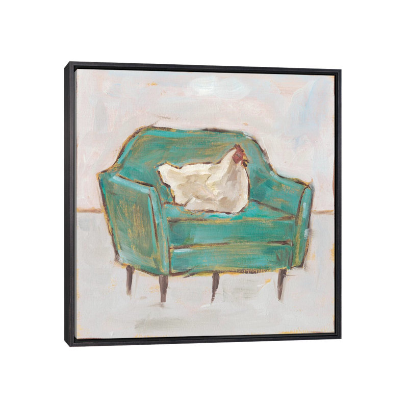 «Creature Comforts VII» par Ethan Harper - reproduction d'art, Toile avec cadre noir patiné, H 26 po x l 26 po x P 1,5 po
